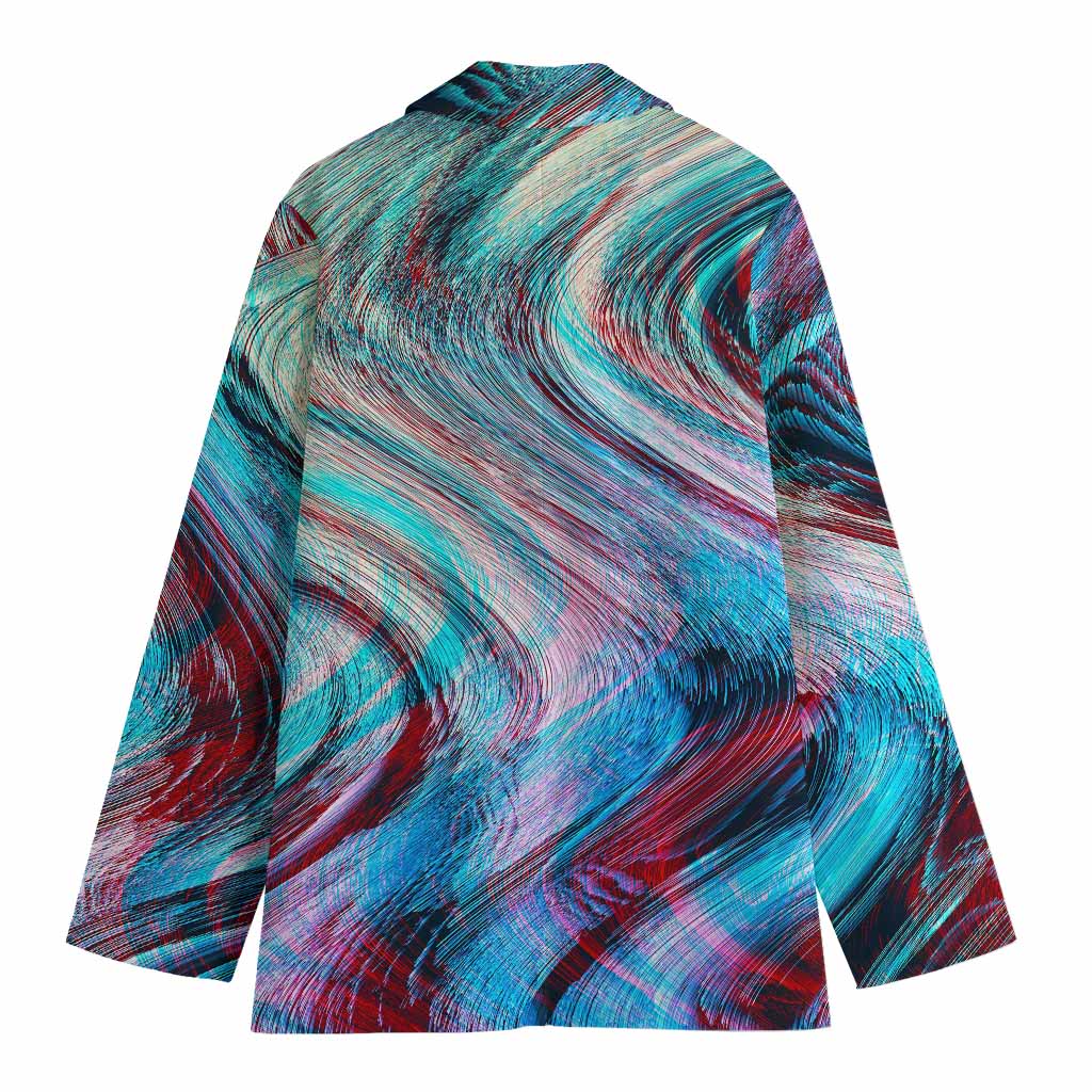 Smoke Psychedelic Trippy Print Women's Cotton Blazer