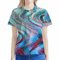 Smoke Psychedelic Trippy Print Women's Polo Shirt