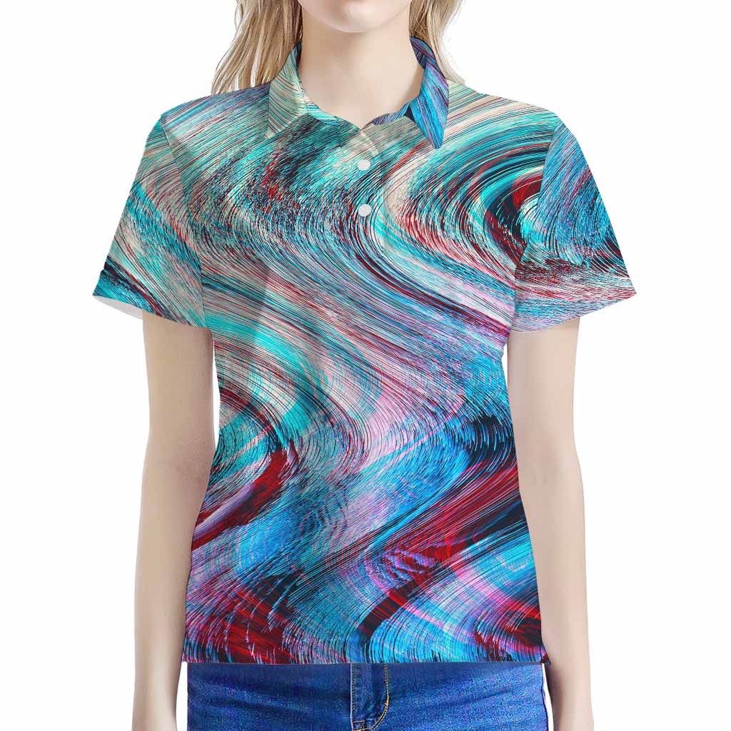 Smoke Psychedelic Trippy Print Women's Polo Shirt