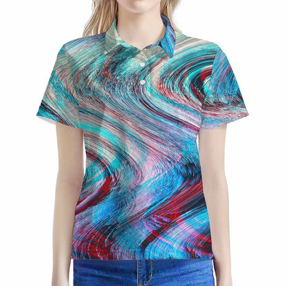 Smoke Psychedelic Trippy Print Women's Polo Shirt