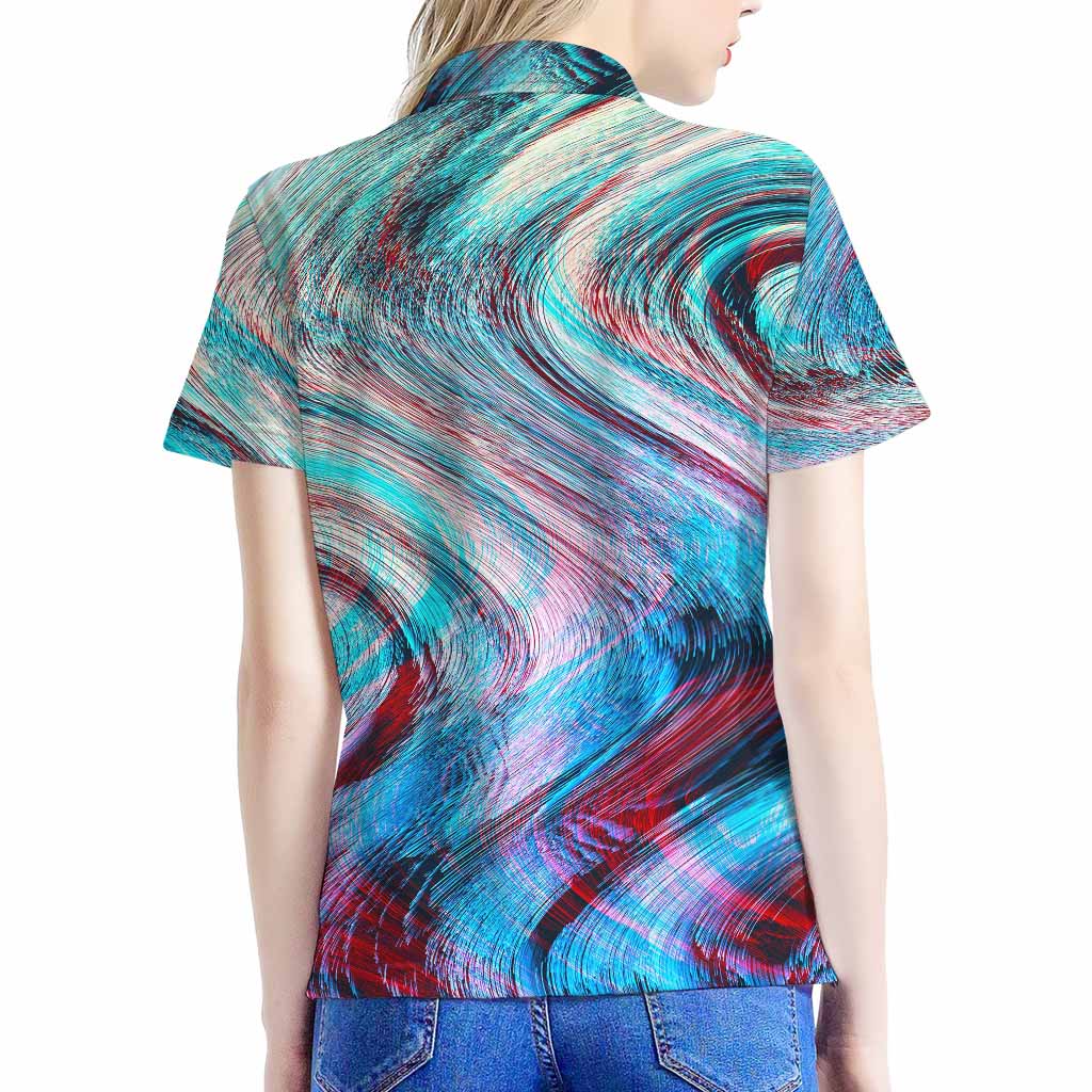Smoke Psychedelic Trippy Print Women's Polo Shirt