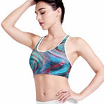 Smoke Psychedelic Trippy Print Women's Sports Bra