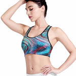 Smoke Psychedelic Trippy Print Women's Sports Bra