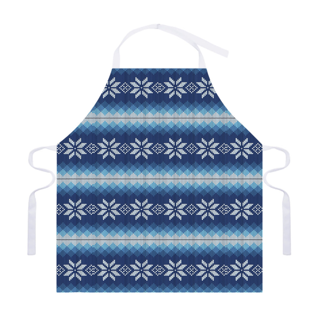 Snow Flower Knitted Pattern Print Adjustable Apron