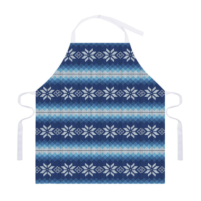 Snow Flower Knitted Pattern Print Adjustable Apron