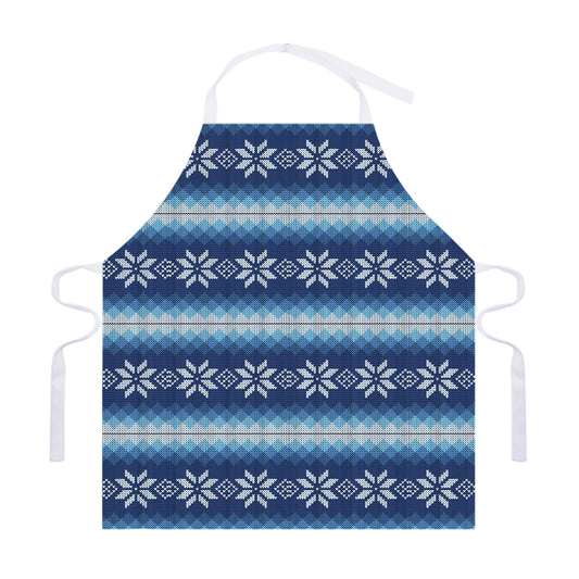 Snow Flower Knitted Pattern Print Adjustable Apron