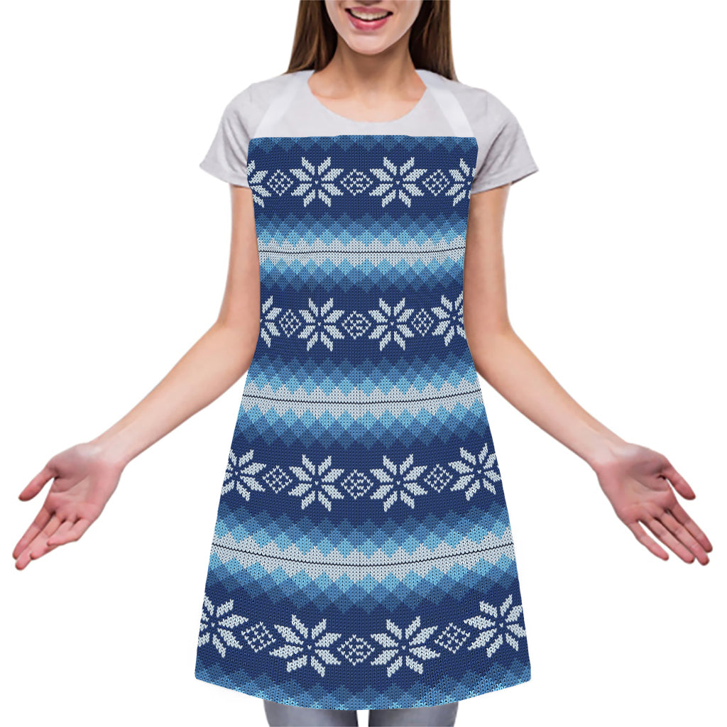 Snow Flower Knitted Pattern Print Adjustable Apron