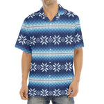 Snow Flower Knitted Pattern Print Aloha Shirt