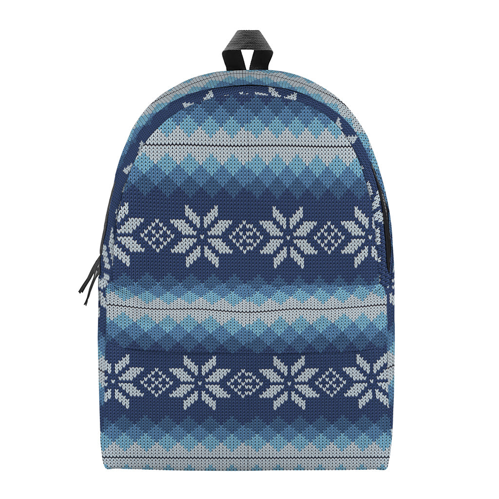 Snow Flower Knitted Pattern Print Backpack