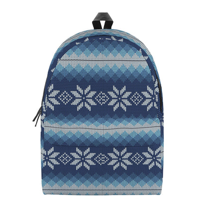 Snow Flower Knitted Pattern Print Backpack