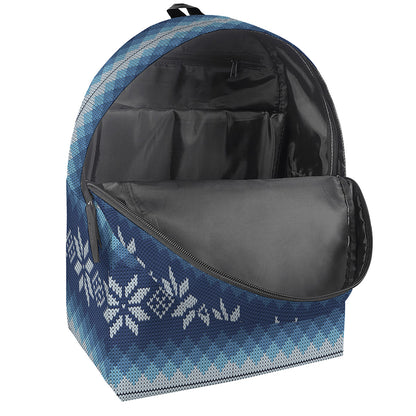 Snow Flower Knitted Pattern Print Backpack
