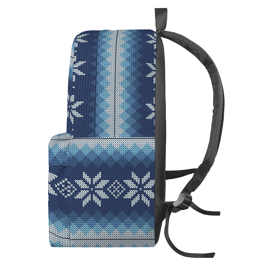 Snow Flower Knitted Pattern Print Backpack
