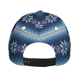 Snow Flower Knitted Pattern Print Baseball Cap