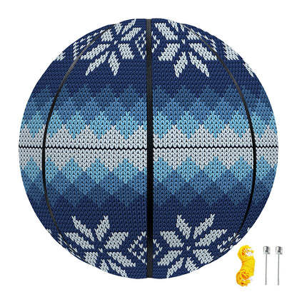 Snow Flower Knitted Pattern Print Basketball