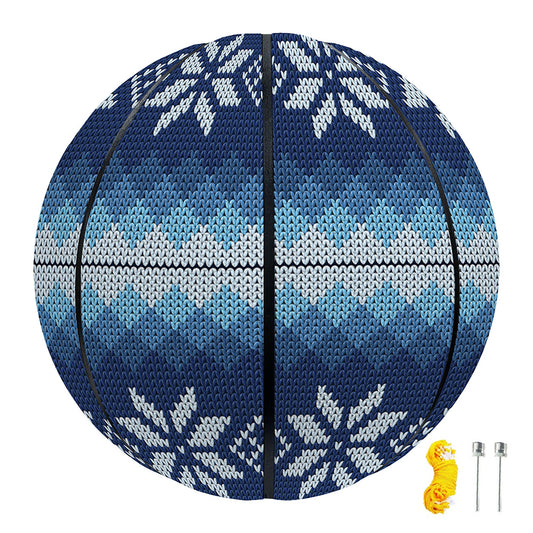 Snow Flower Knitted Pattern Print Basketball
