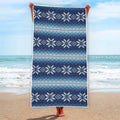 Snow Flower Knitted Pattern Print Beach Towel