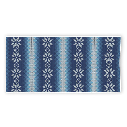 Snow Flower Knitted Pattern Print Beach Towel