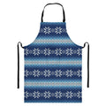 Snow Flower Knitted Pattern Print Bib Apron With Pocket