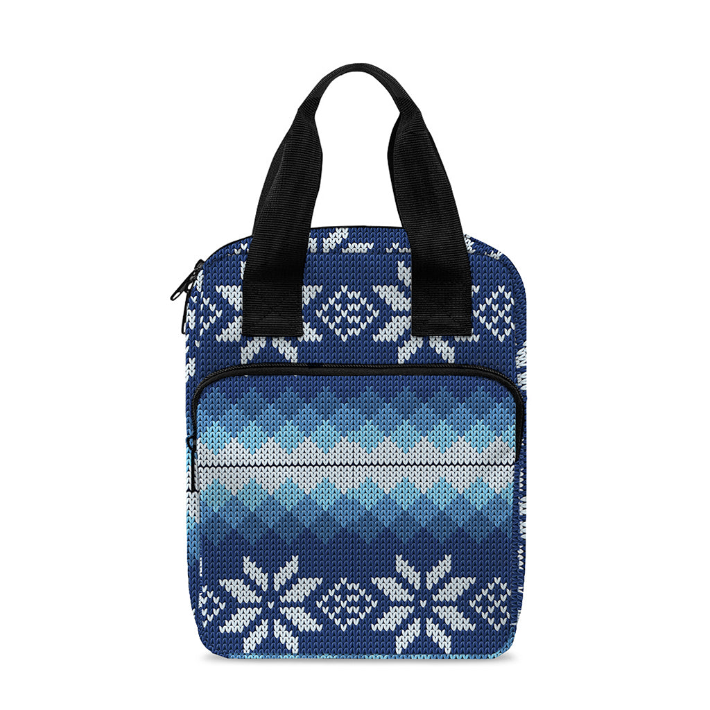 Snow Flower Knitted Pattern Print Bible Tote Bag