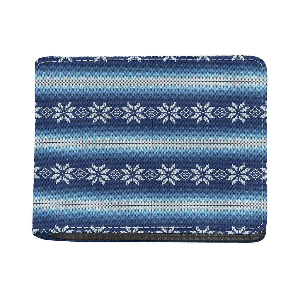 Snow Flower Knitted Pattern Print Bifold Wallet