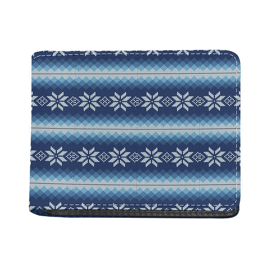 Snow Flower Knitted Pattern Print Bifold Wallet