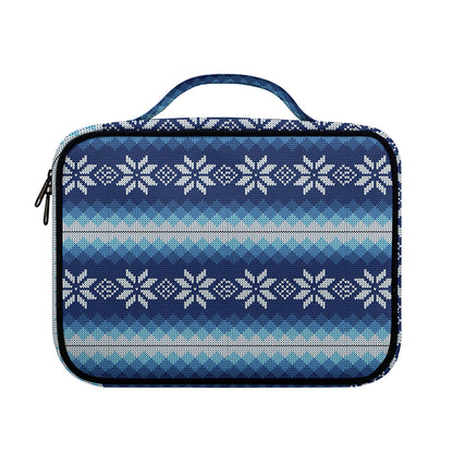 Snow Flower Knitted Pattern Print Briefcase Bible Bag