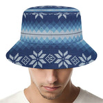 Snow Flower Knitted Pattern Print Bucket Hat