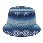 Snow Flower Knitted Pattern Print Bucket Hat