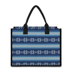 Snow Flower Knitted Pattern Print Canvas Tote Bag