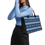 Snow Flower Knitted Pattern Print Canvas Tote Bag