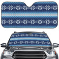 Snow Flower Knitted Pattern Print Car Windshield Sun Shade