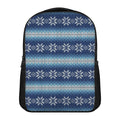 Snow Flower Knitted Pattern Print Casual Backpack