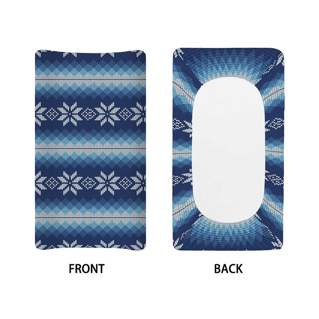 Snow Flower Knitted Pattern Print Changing Pad Cover
