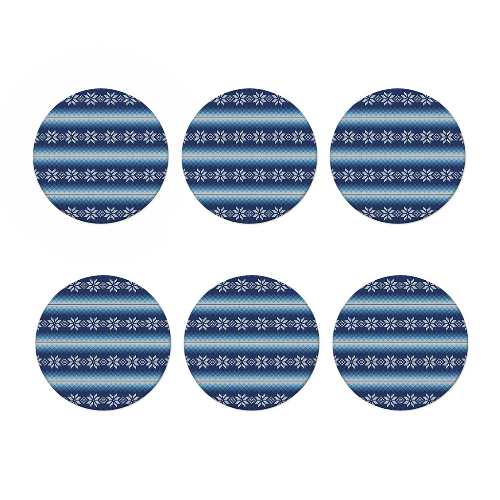 Snow Flower Knitted Pattern Print Coaster Set