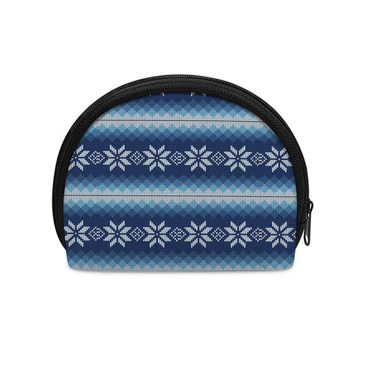 Snow Flower Knitted Pattern Print Coin Purse