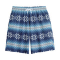 Snow Flower Knitted Pattern Print Cotton Shorts