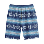 Snow Flower Knitted Pattern Print Cotton Shorts
