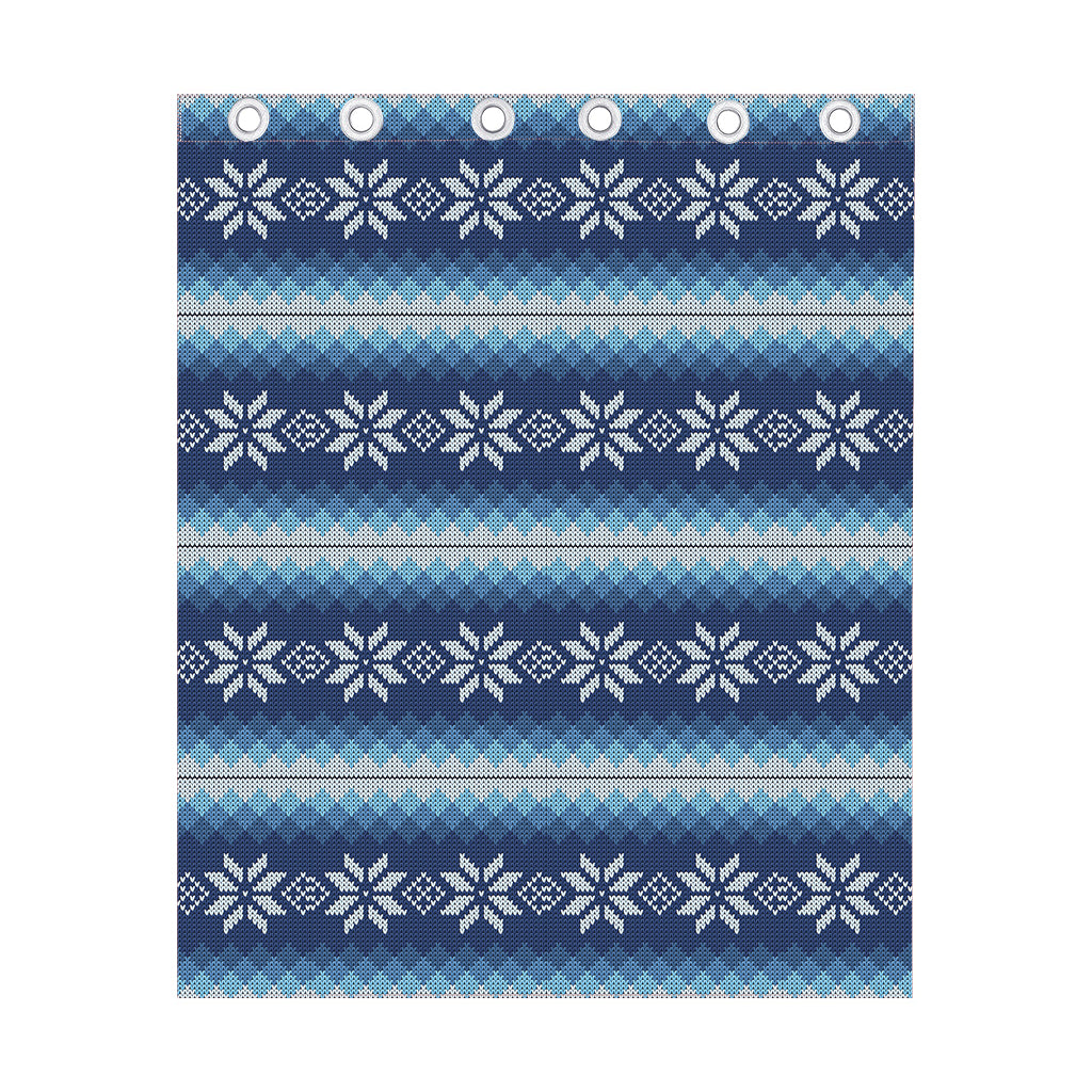Snow Flower Knitted Pattern Print Curtain