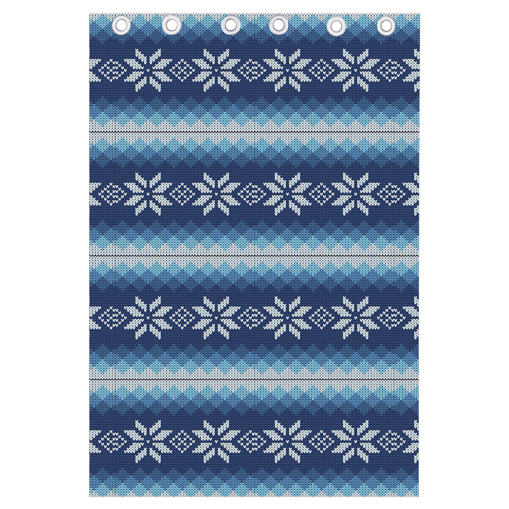 Snow Flower Knitted Pattern Print Curtain