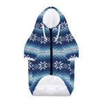 Snow Flower Knitted Pattern Print Dog Zip Up Hoodie