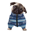 Snow Flower Knitted Pattern Print Dog Zip Up Jacket