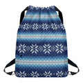 Snow Flower Knitted Pattern Print Drawstring Backpack