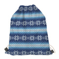 Snow Flower Knitted Pattern Print Drawstring Bag