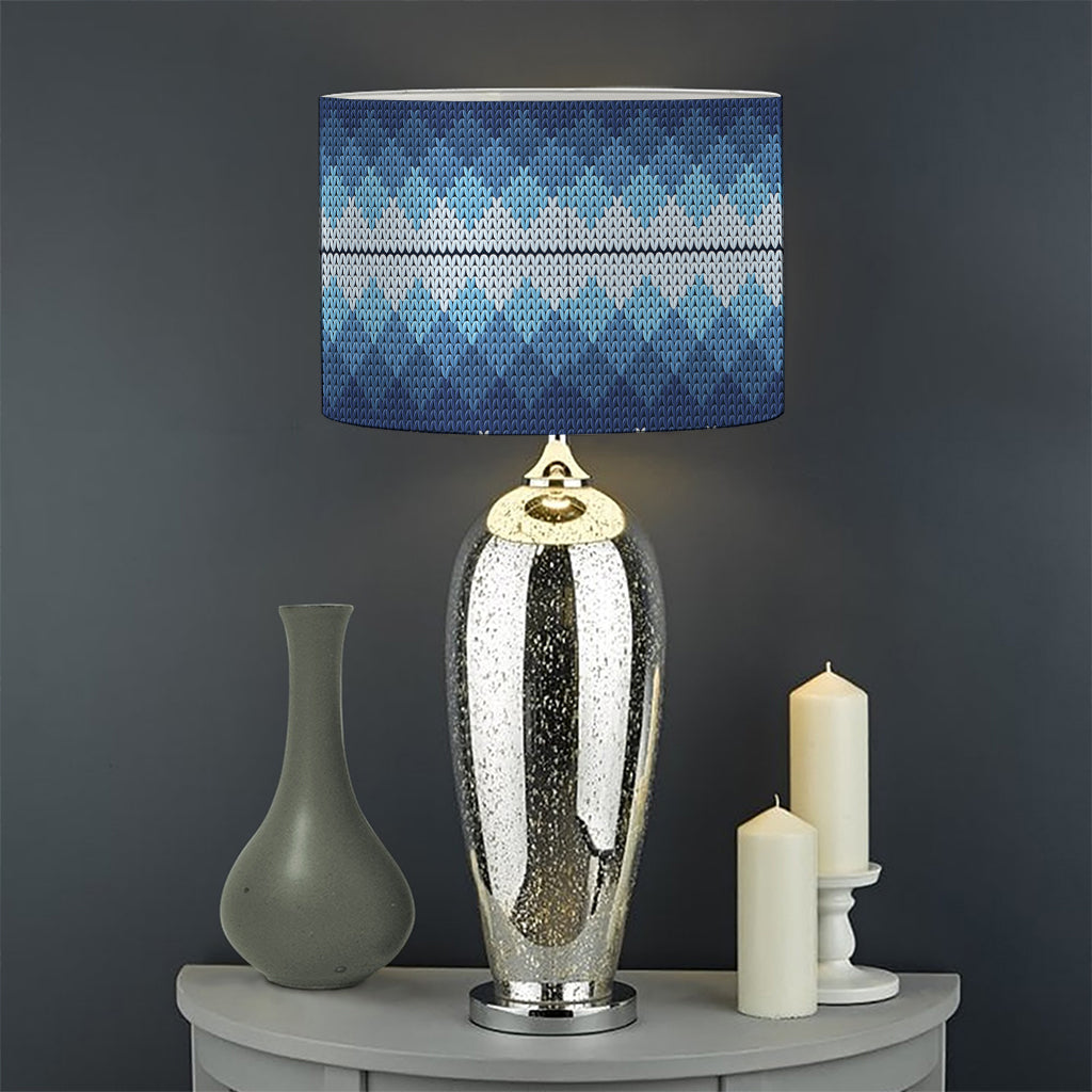 Snow Flower Knitted Pattern Print Drum Lamp Shade