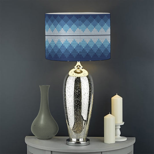 Snow Flower Knitted Pattern Print Drum Lamp Shade