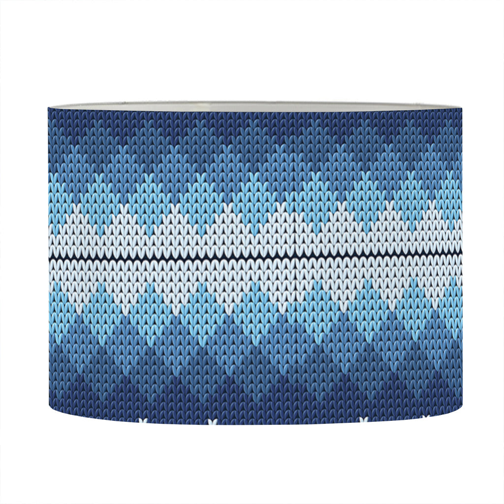 Snow Flower Knitted Pattern Print Drum Lamp Shade