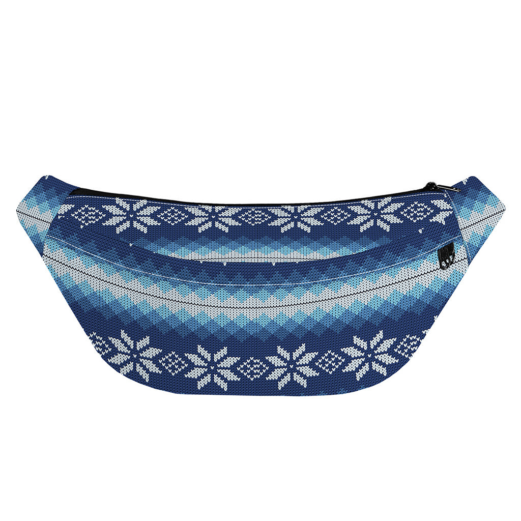 Snow Flower Knitted Pattern Print Fanny Pack