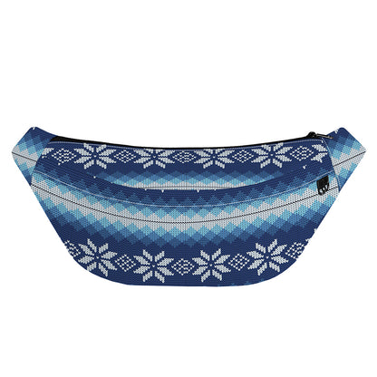 Snow Flower Knitted Pattern Print Fanny Pack