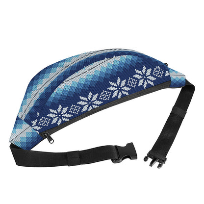 Snow Flower Knitted Pattern Print Fanny Pack