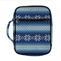 Snow Flower Knitted Pattern Print Front Pocket Bible Bag